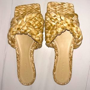 Bottega Veneta Stretch Raffia Sandals.